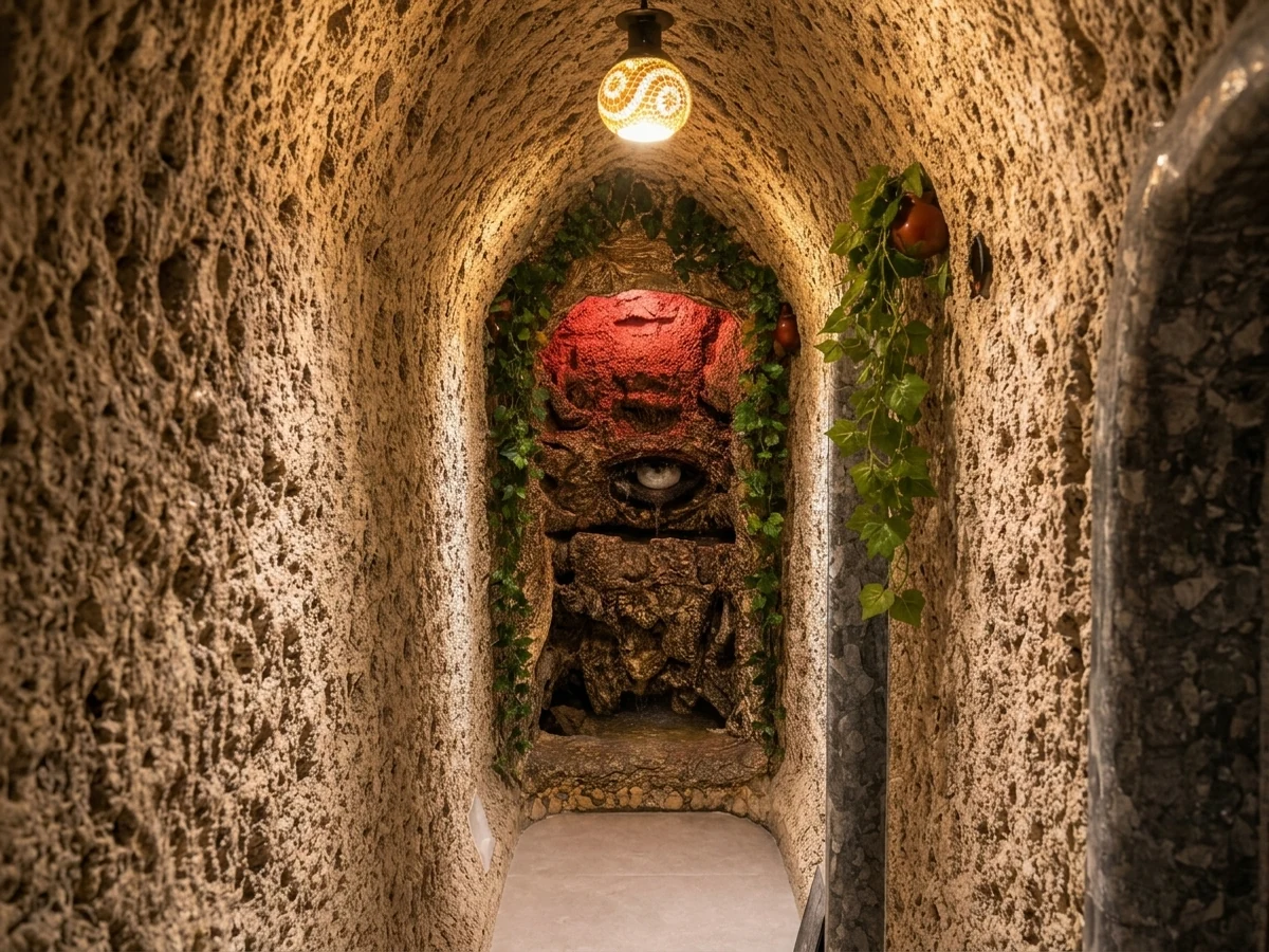 Avanos Stone Corridor and Sculpted Fountain